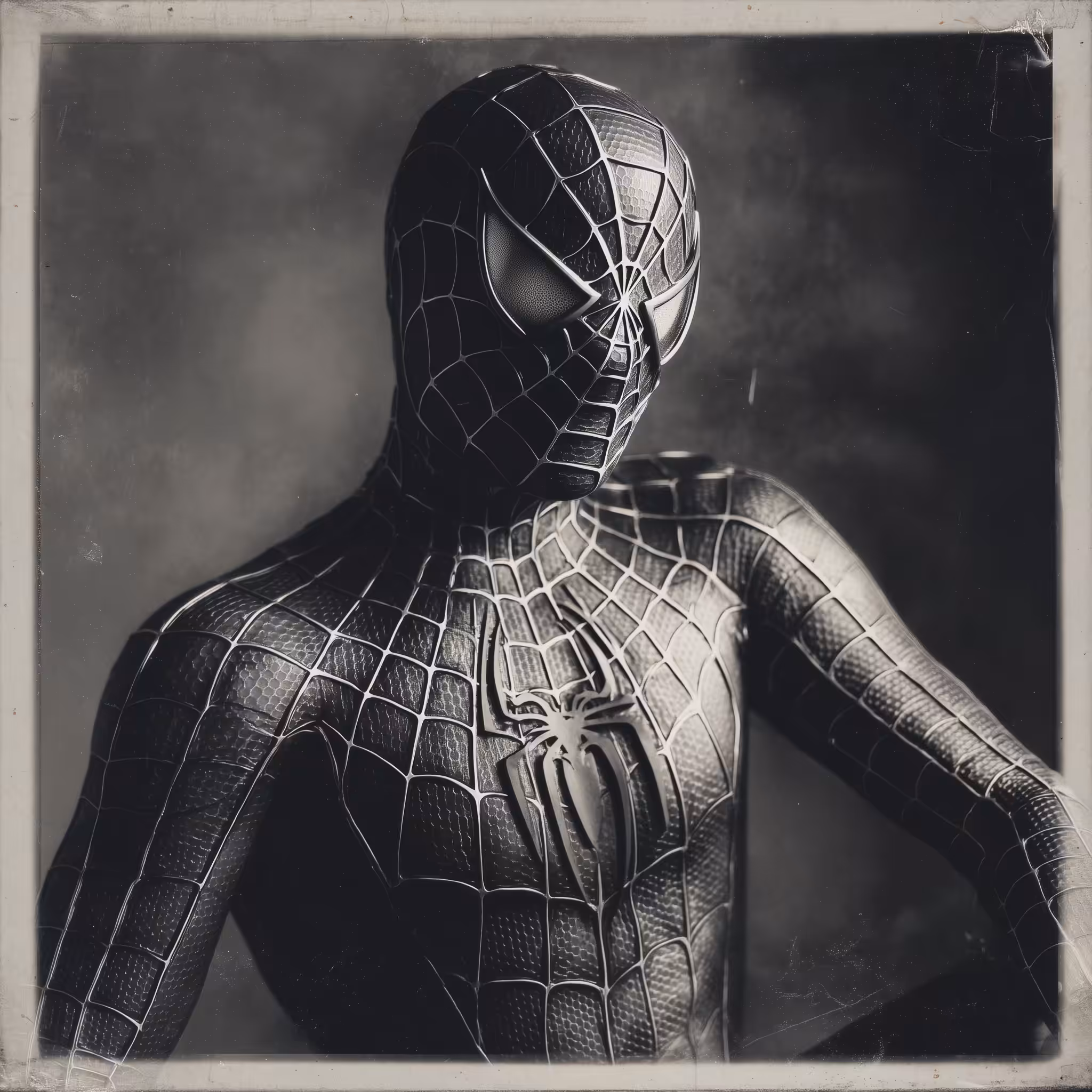 Polaroid of Spiderman black suit