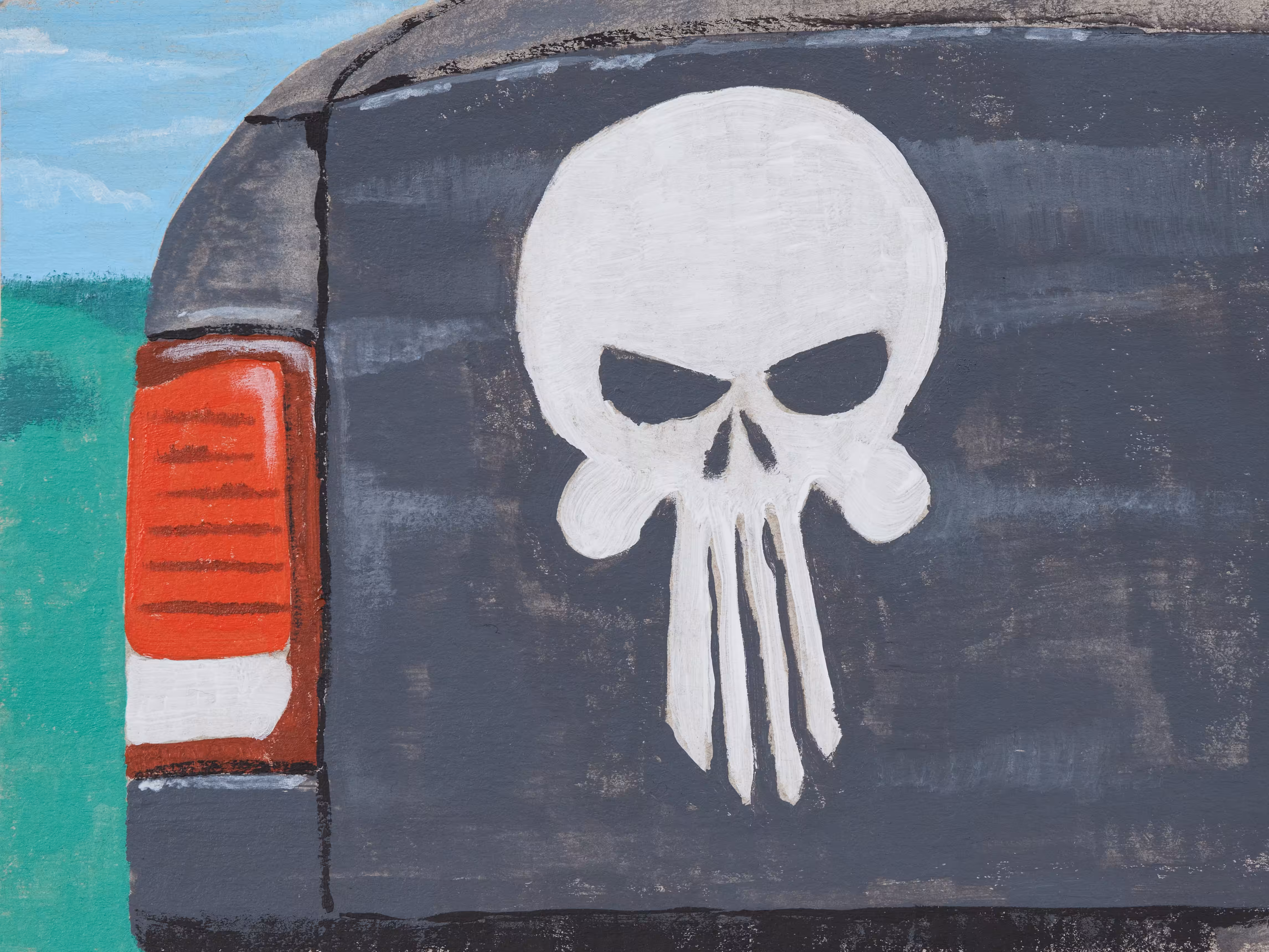 Punisher Sticker on a Truck
