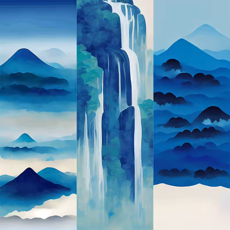 AI Japanese Waterfall #16