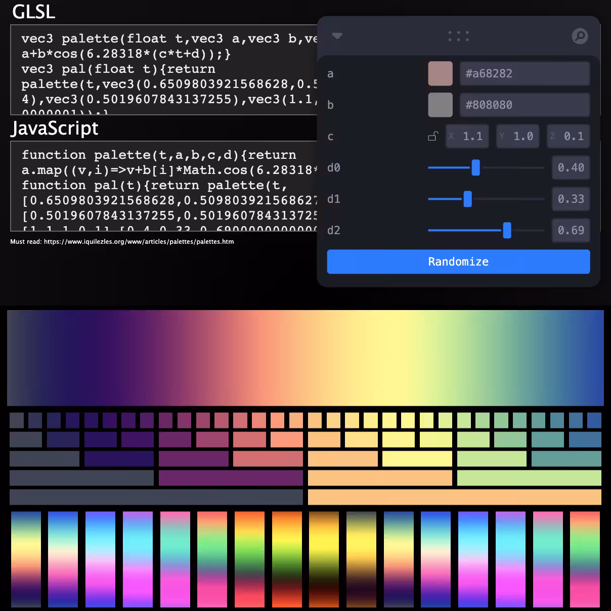 Palette generator