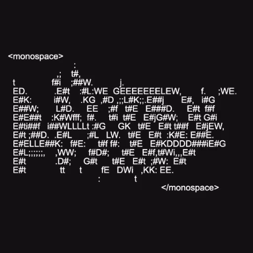 <monospace>         ...