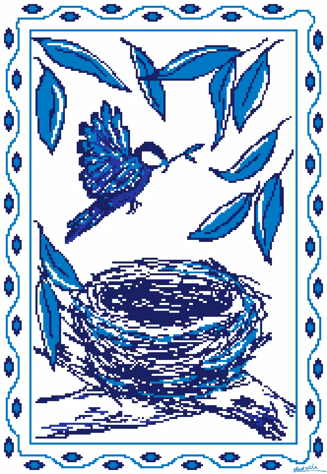Delft Blue Bird's Nest