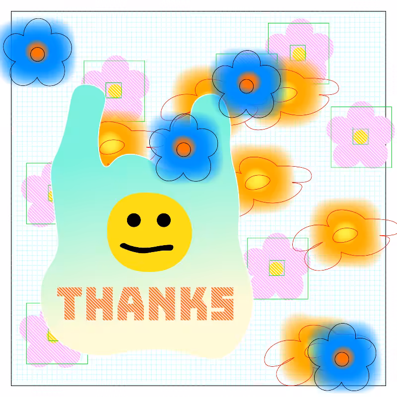 thanks bag and flowers #76