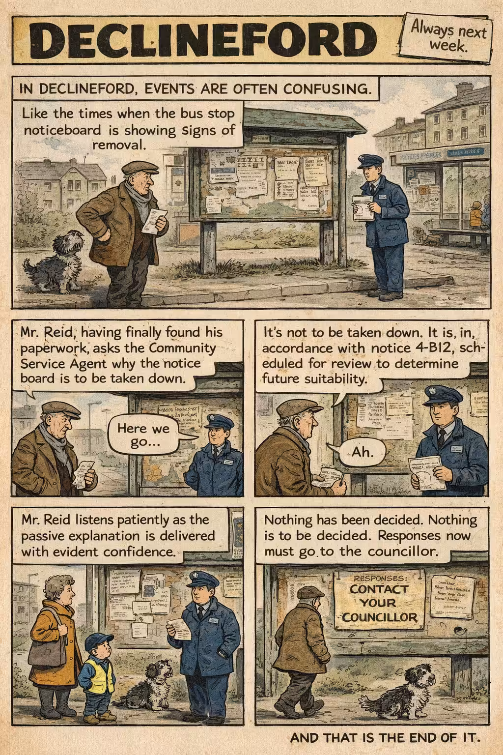Declineford Notice Strip™ (Always Next Week)