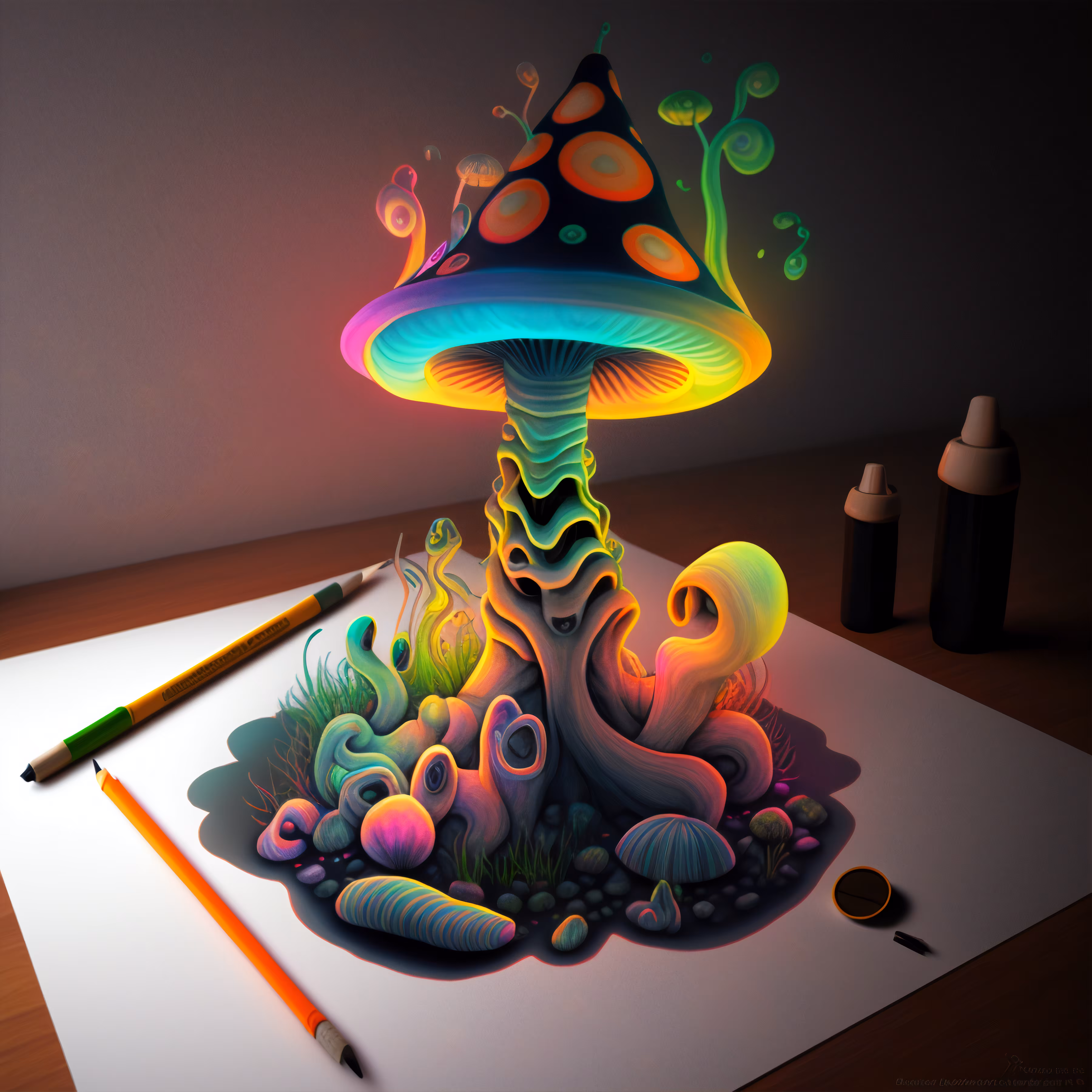 Digital  drawing: Magic Mushroom #18