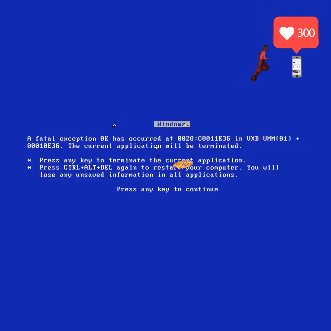 Canvas by Felt Zine: Canvas #388: blue screen. — error. — flowers. — running for clout. — dreamscape