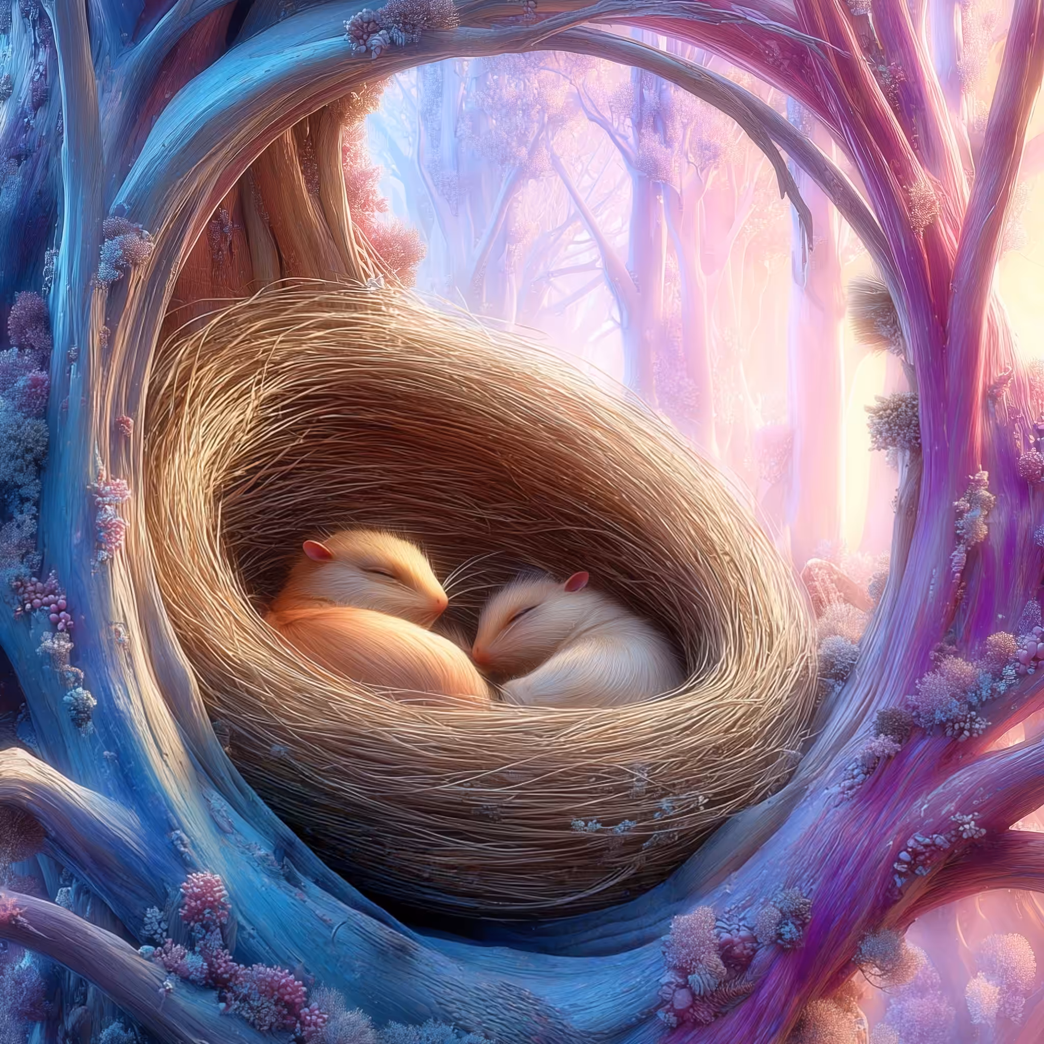 Curled up