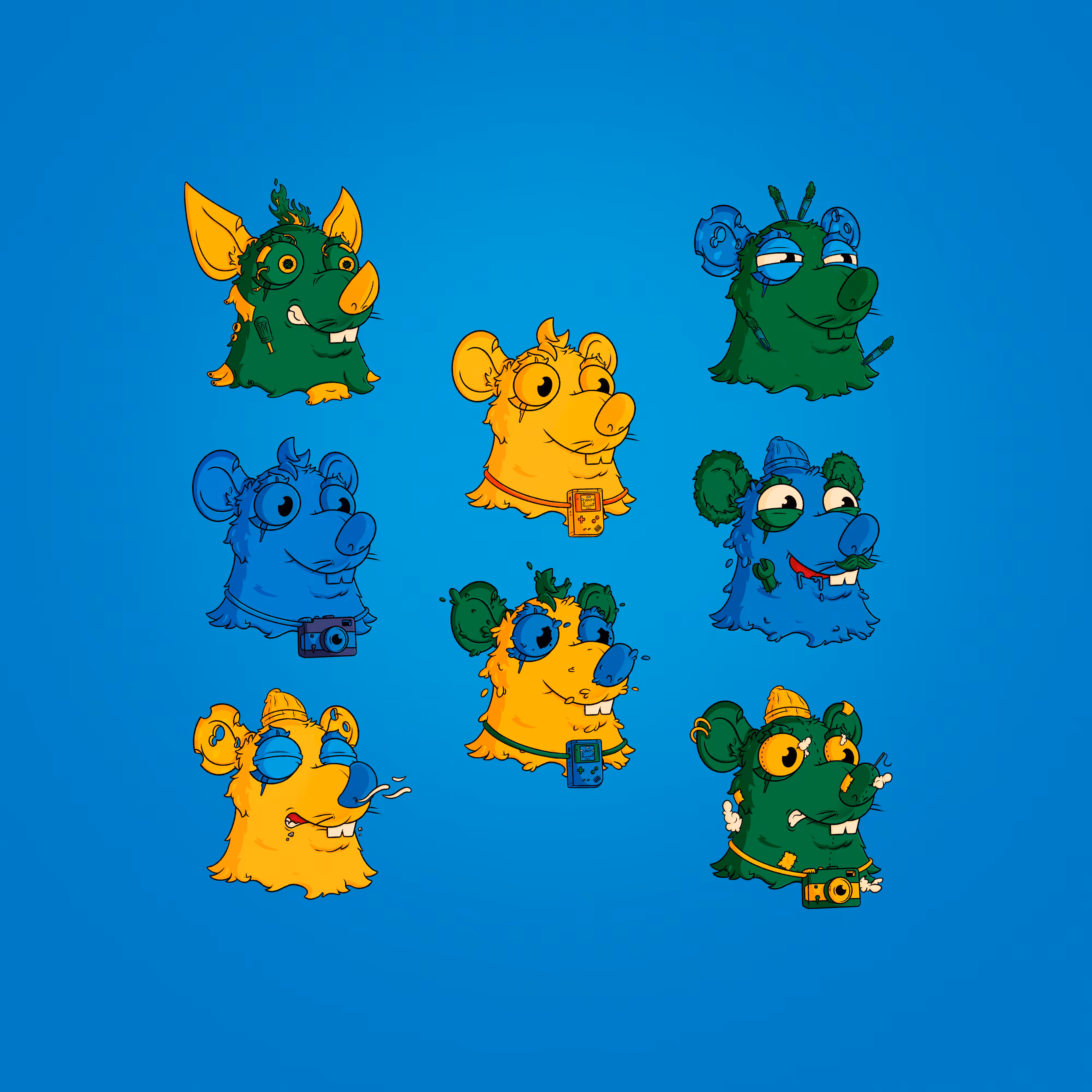 Squabble Heads: Blue Ratties