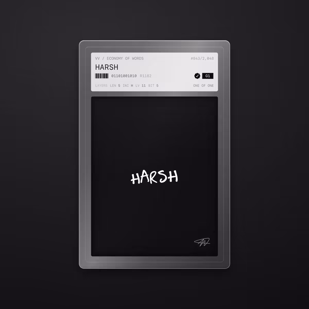 Economy of Words: HARSH · #843