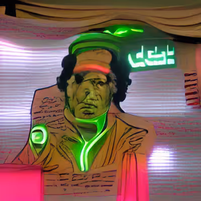 Gaddafi Giving a Speech
