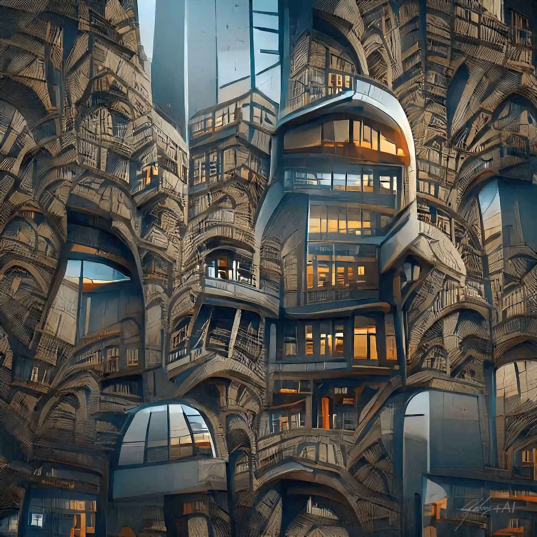 4 dimensional Renaissance office building