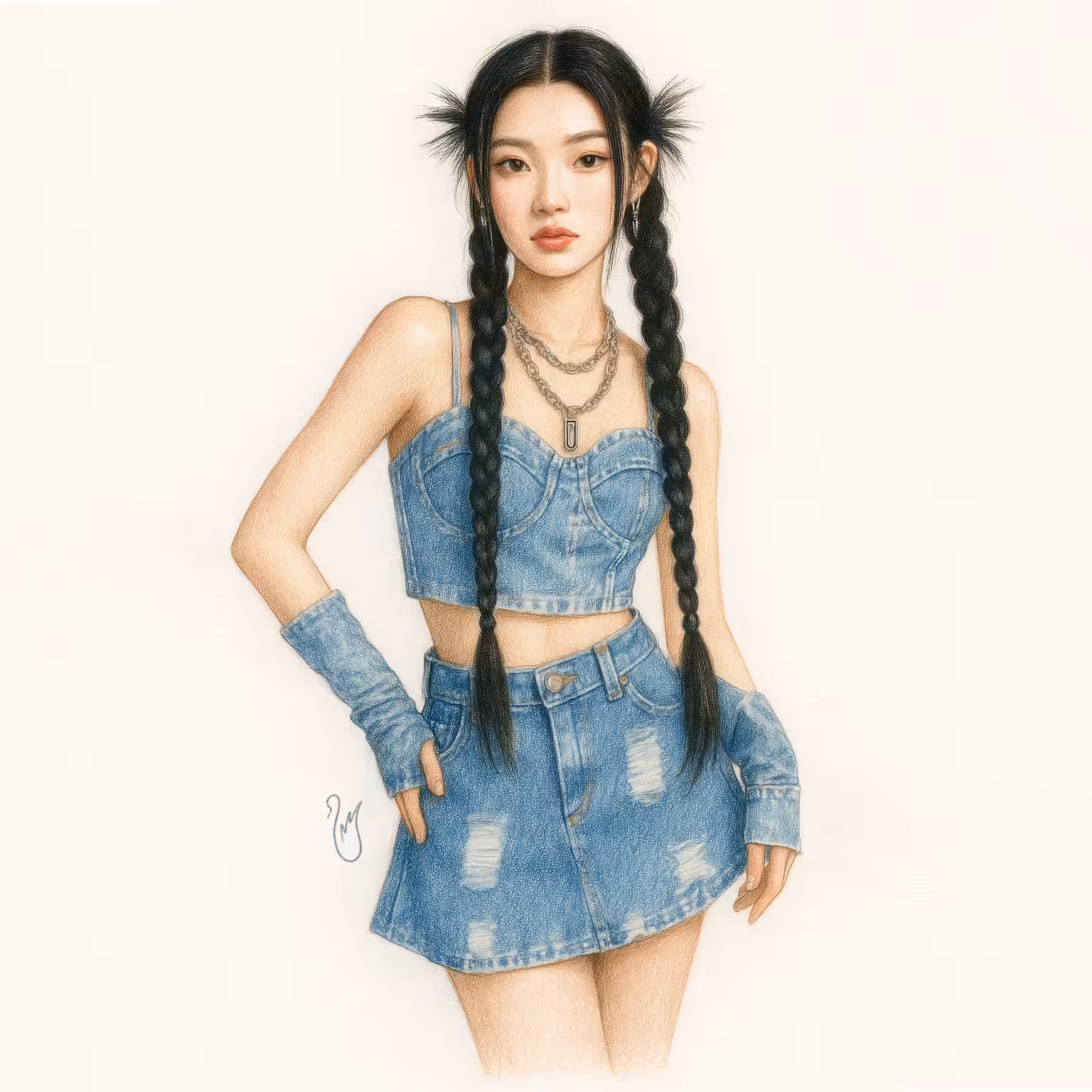 Denim Dreams in Soft Hues