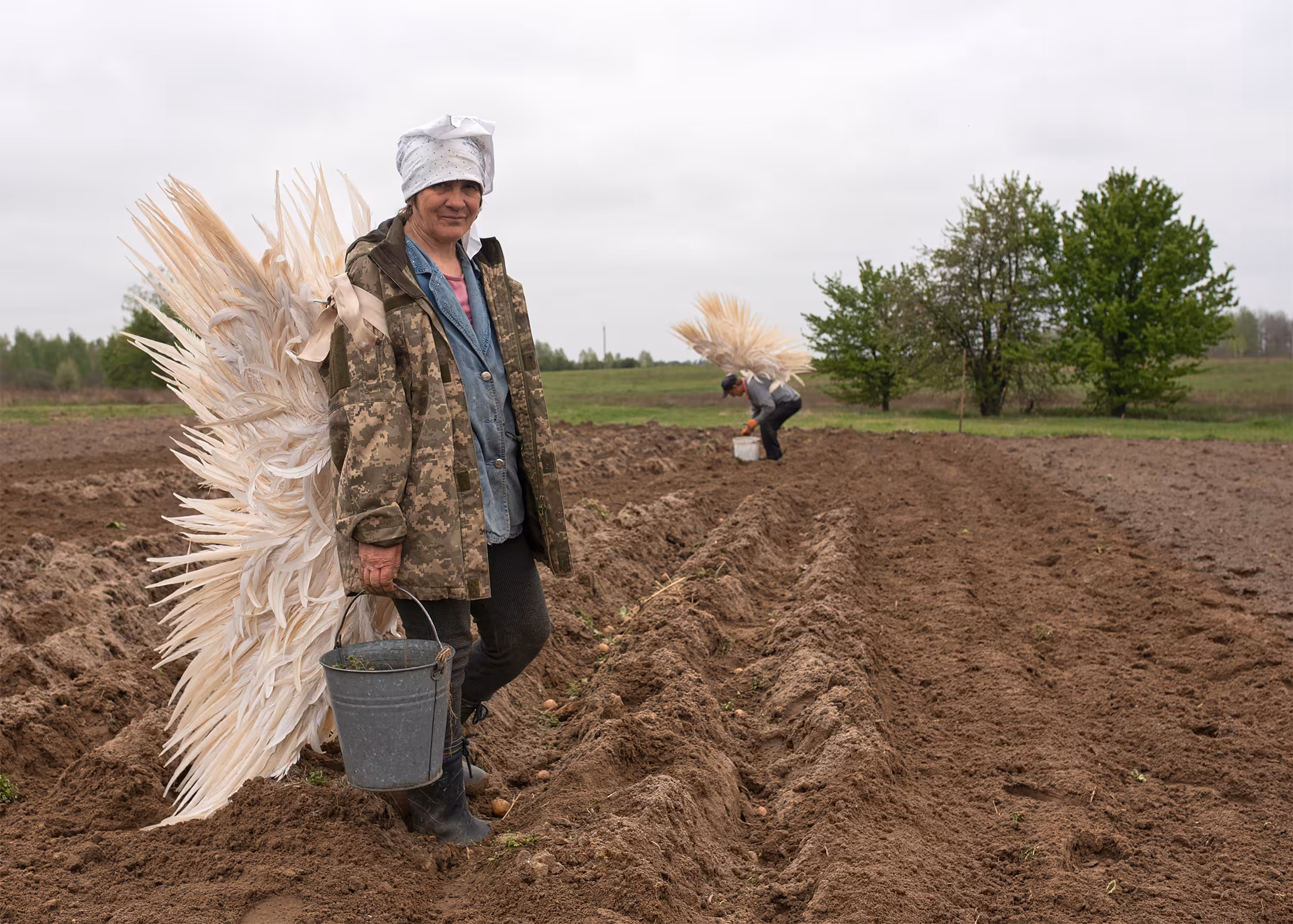 Angels planting potatoes