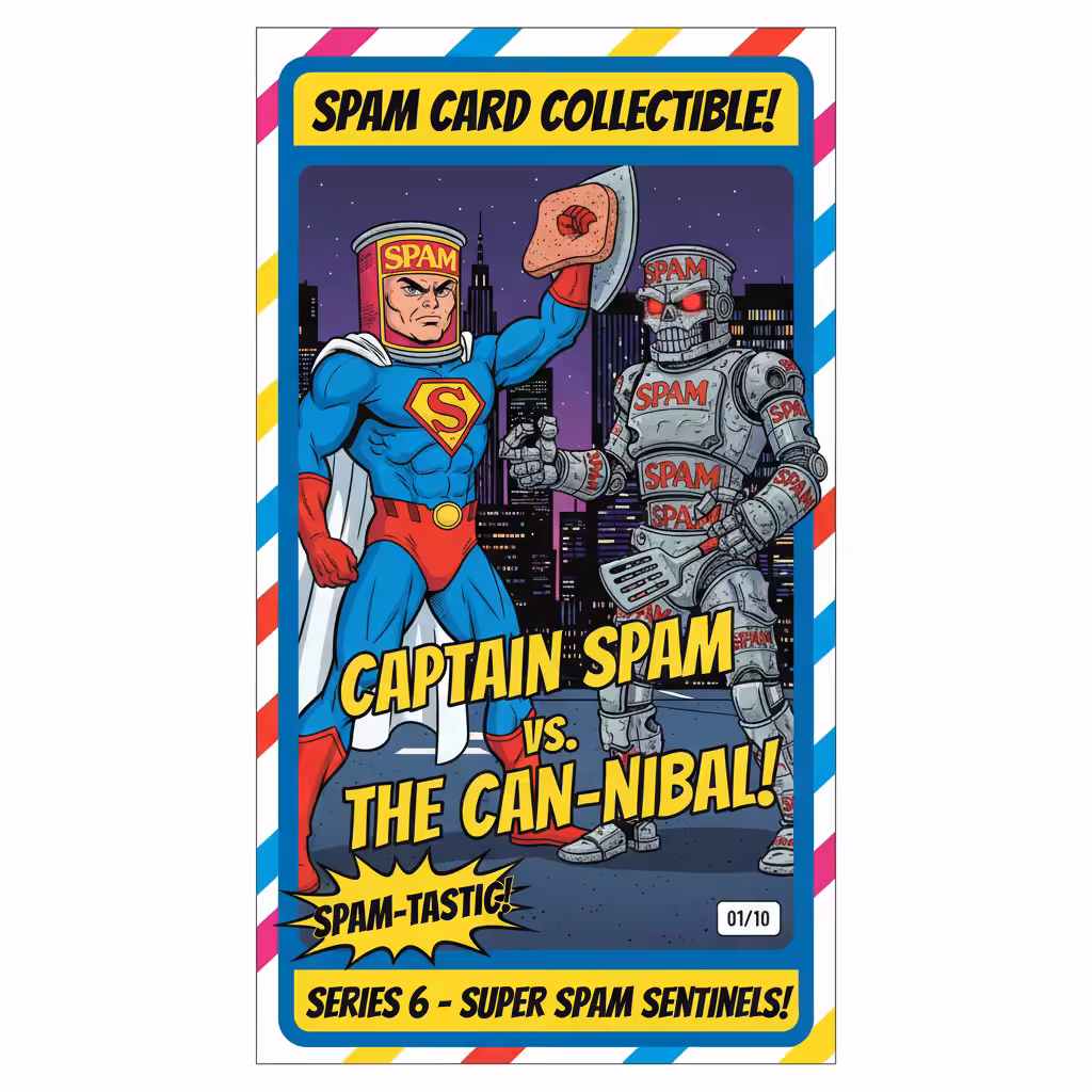 FROM SPAM TO SLOP - SPAM ART: Spam Card Collectible (Super Spam Sentinels)