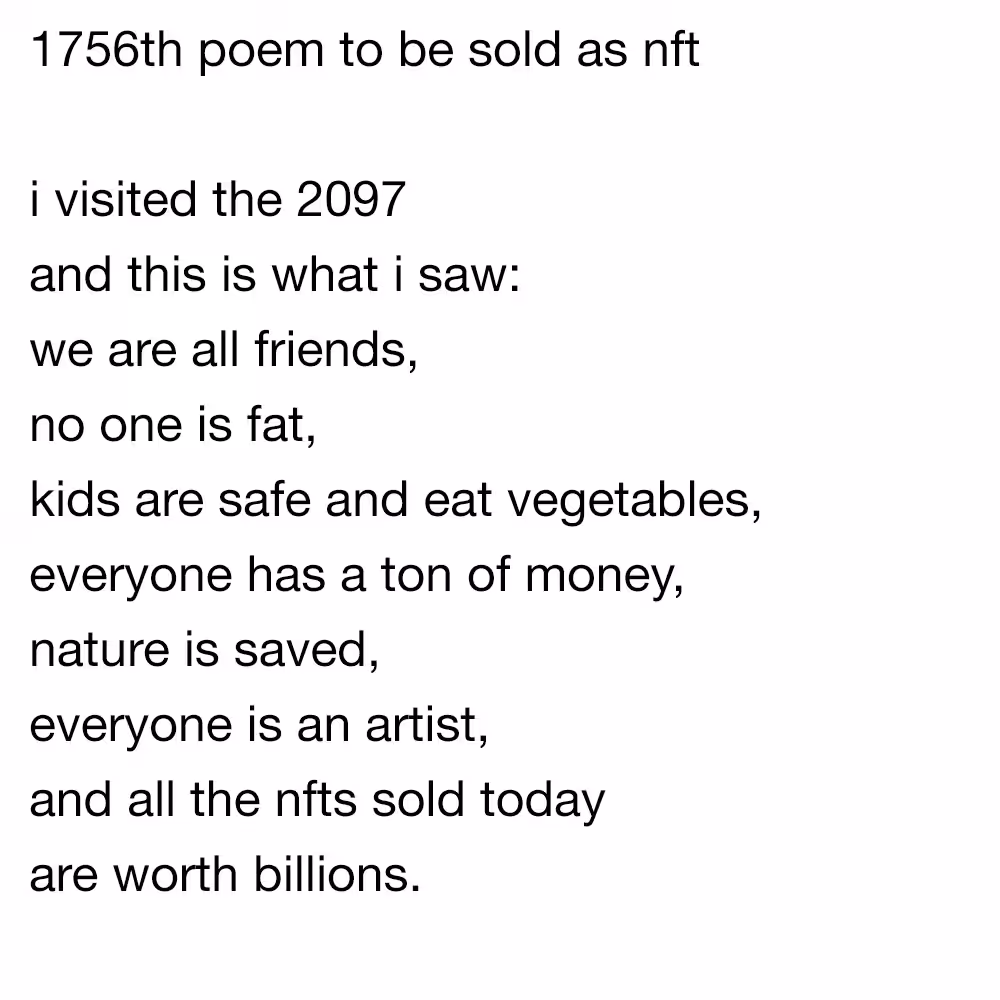 1756th poem to be sold as nft