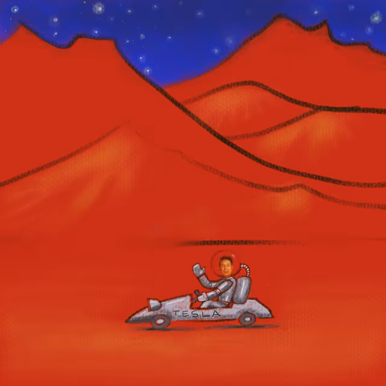 First test drive on the surface of Mars.
