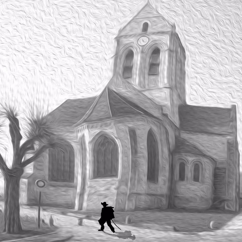 The Church at Auvers_Silhouette #5