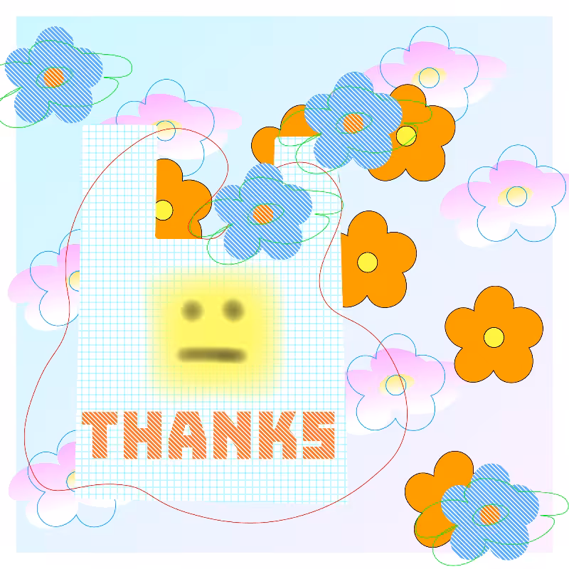 thanks bag and flowers #36