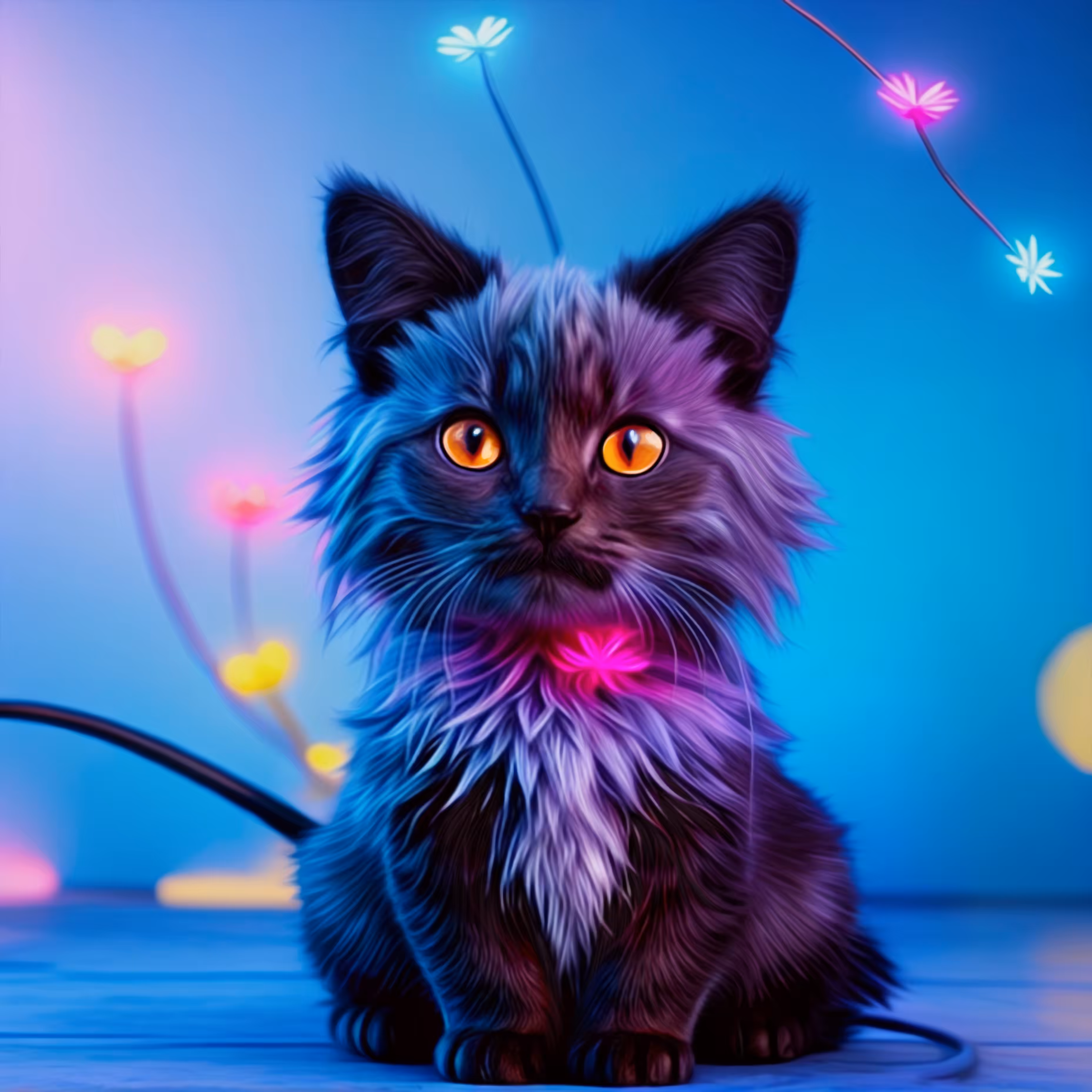 Neon cat