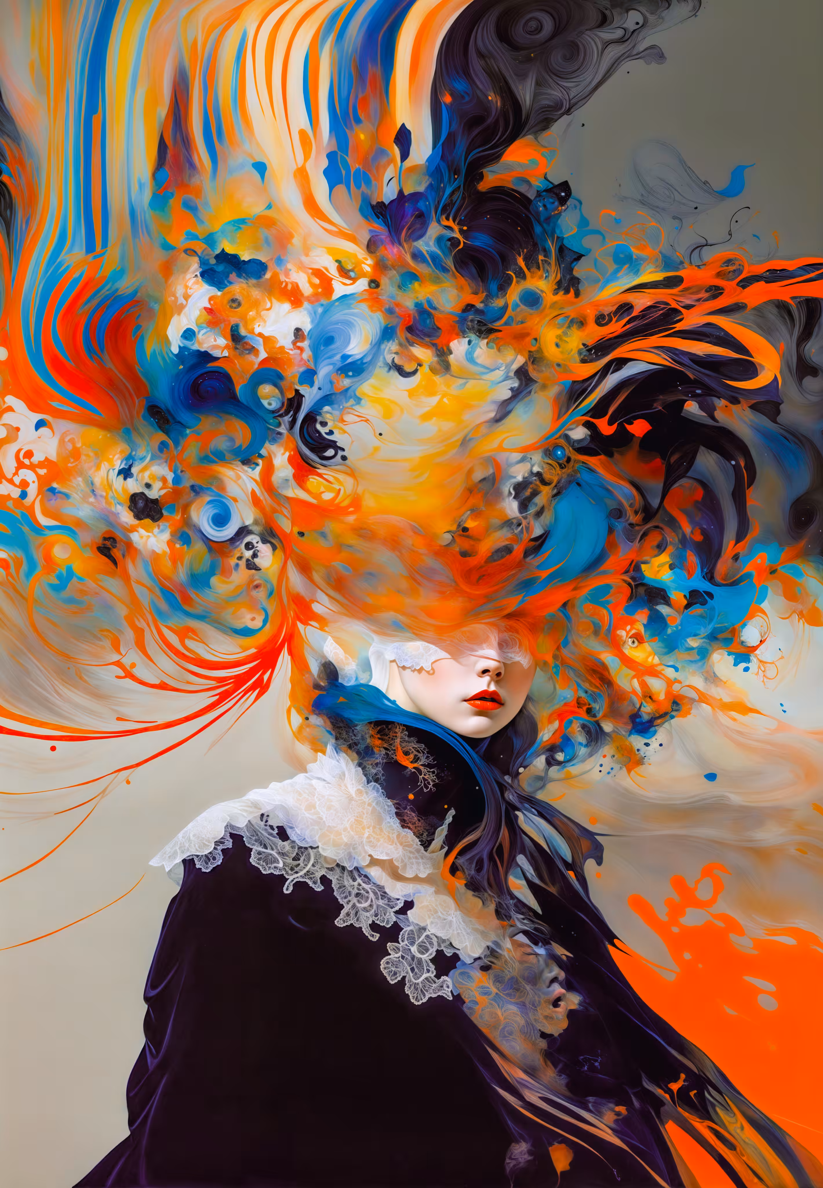 Post Tokyo AI Painting: Vivid Explosion of Self