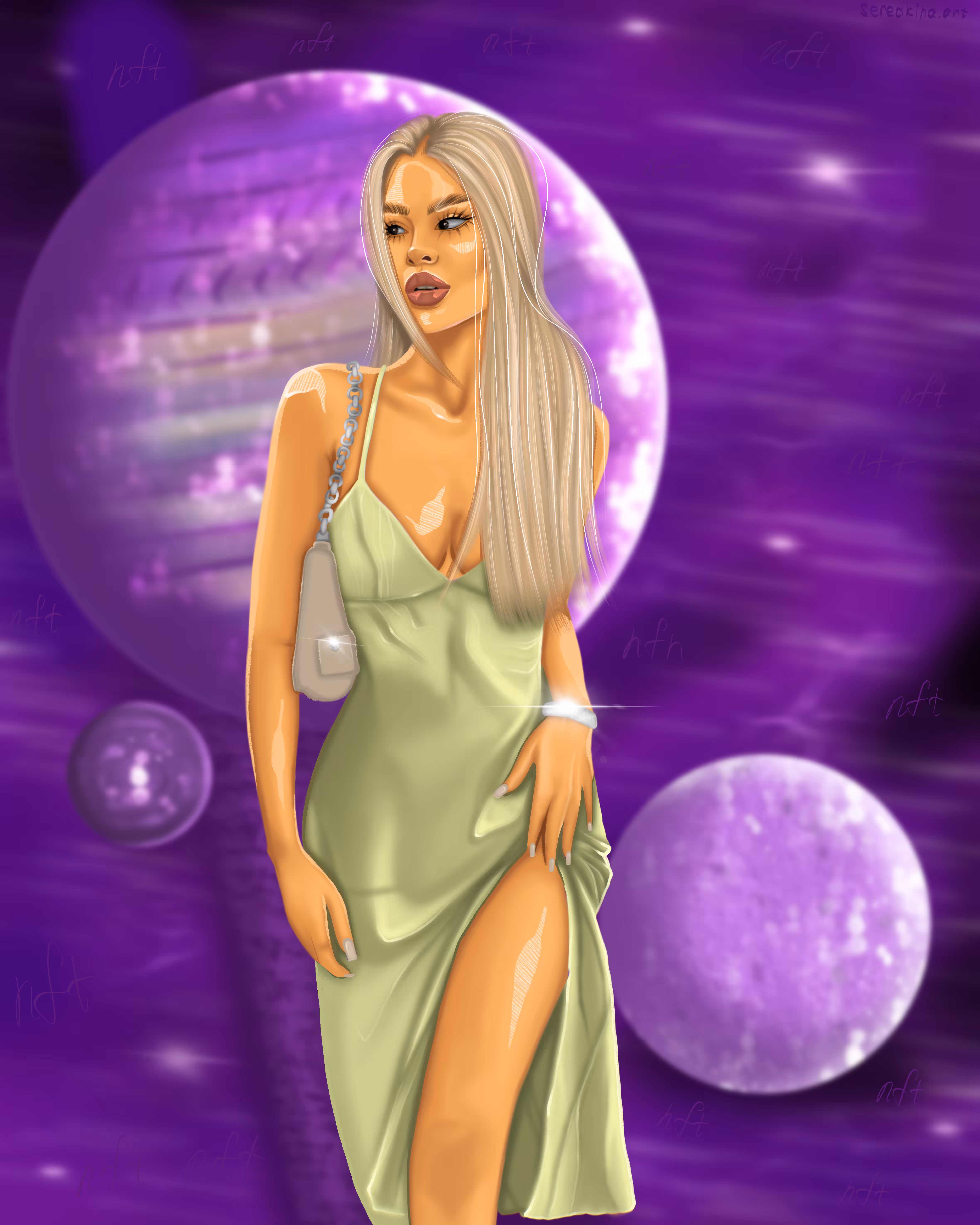 A girl in space