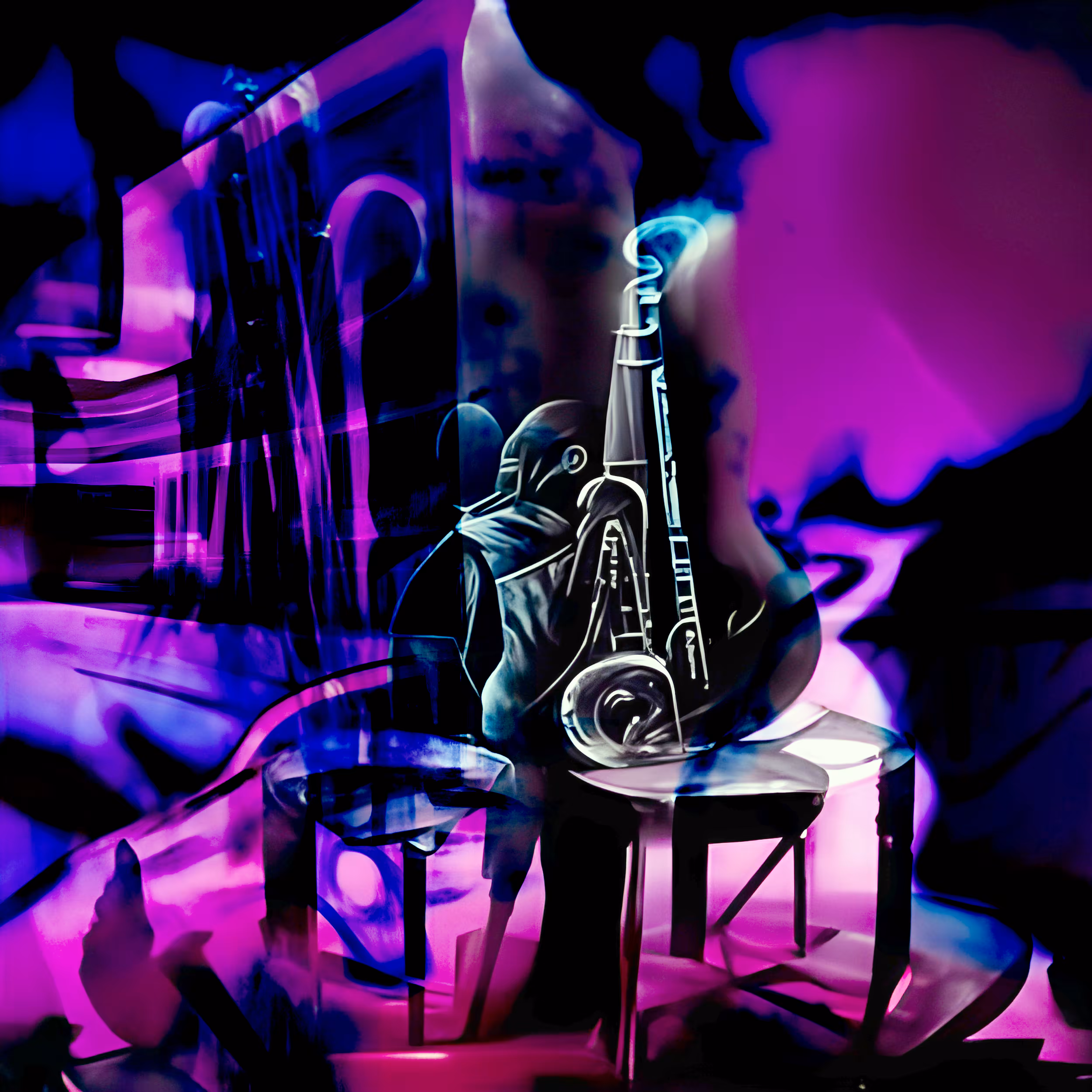 Lonely Saxophone Player in the Waiting Room of the Infinite Verse