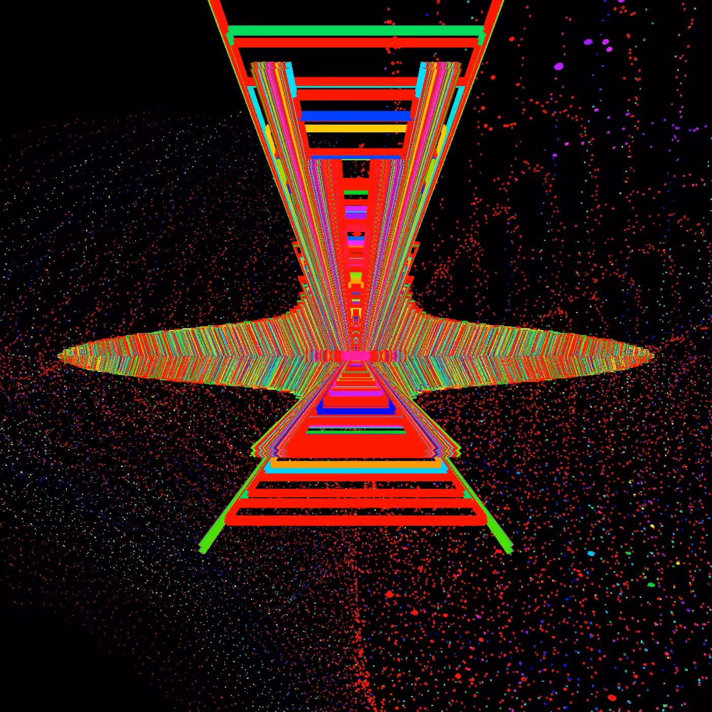 colorful escalator