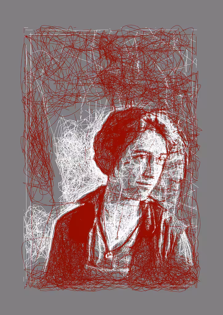 Unidentified woman aux deux crayons