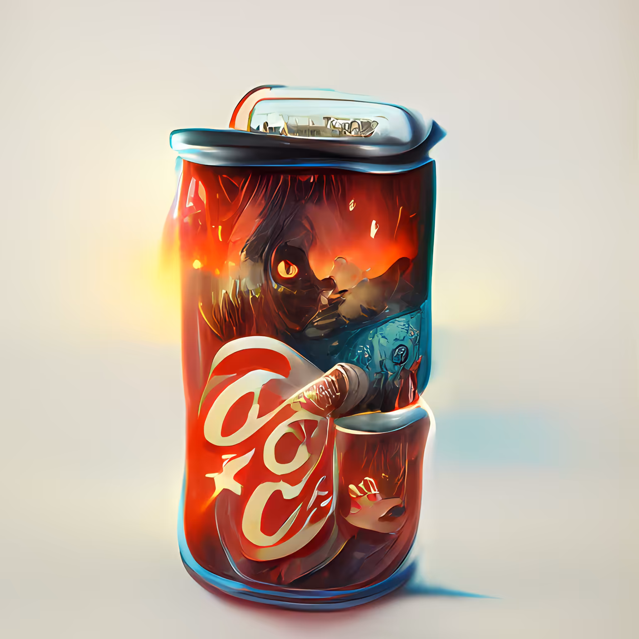 red can of soda
