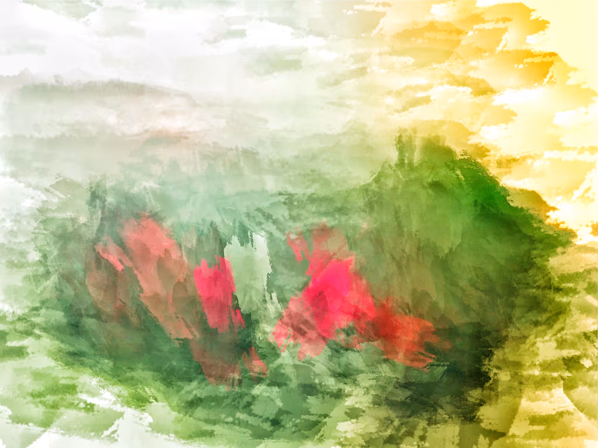 Red on the Mountains