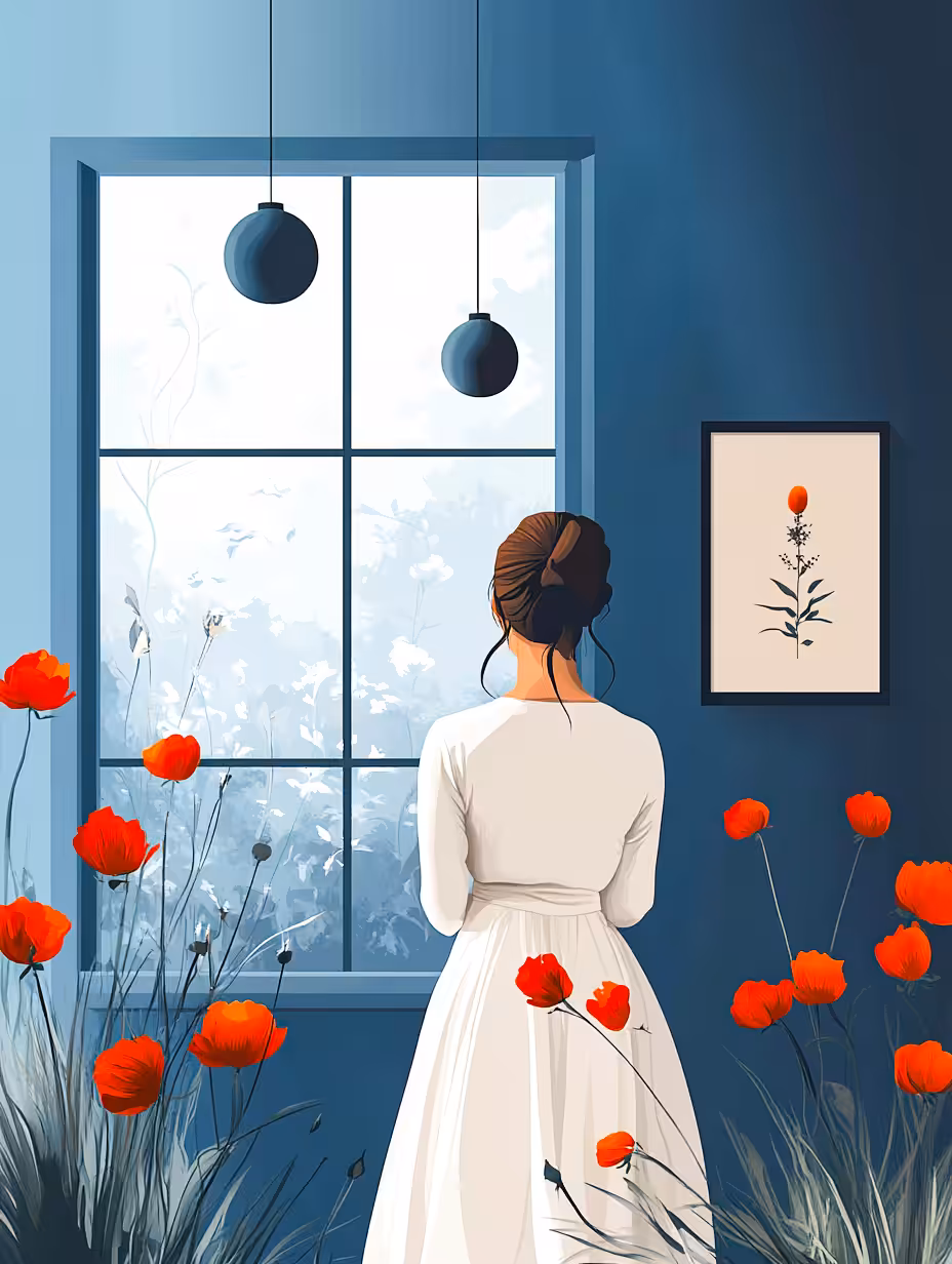 Poppies and reflections
