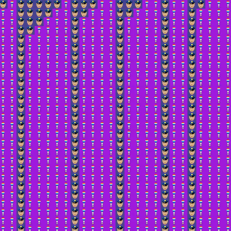 Elementary Cellular Emoji Automata #60