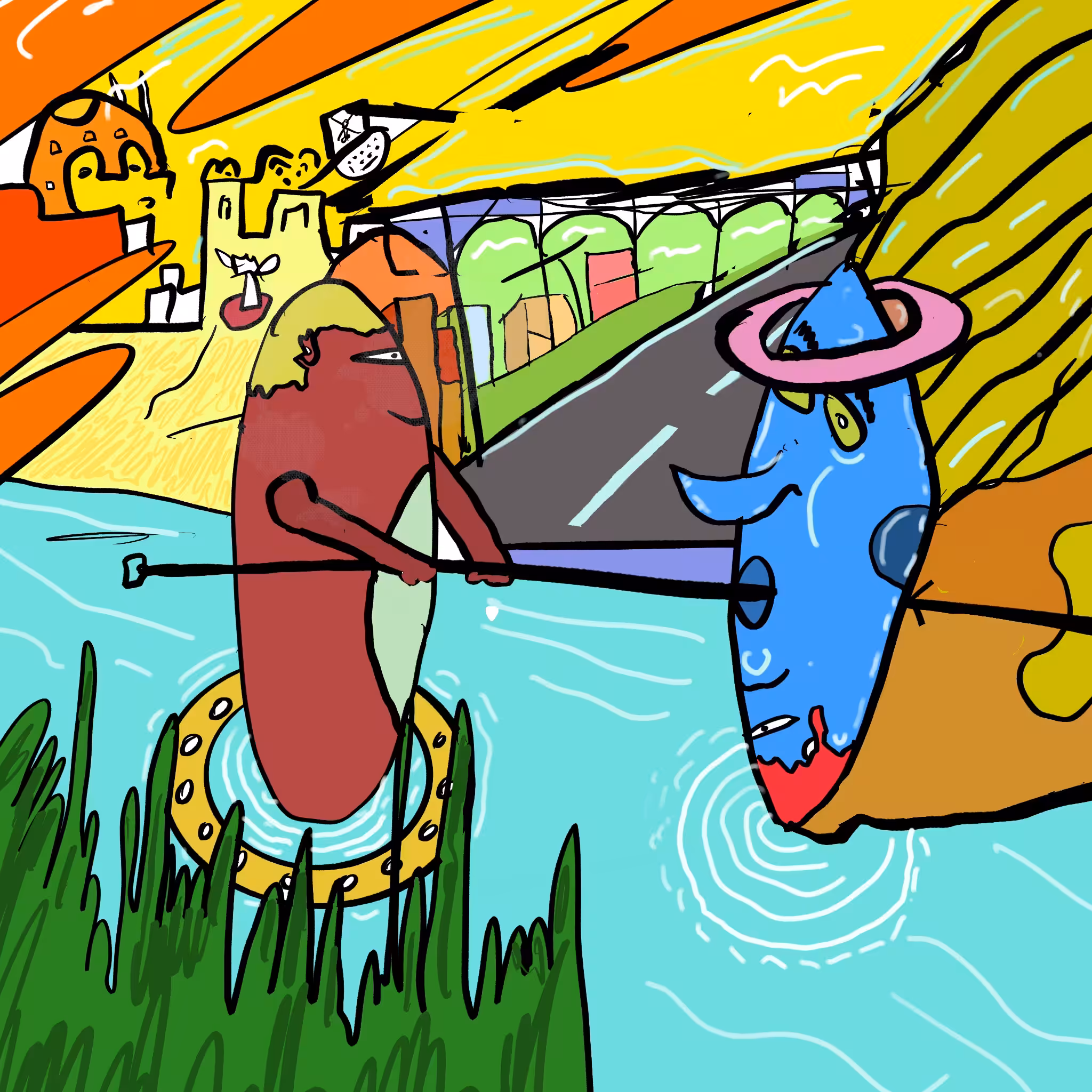 the fierce battle of the formidable warrior and the holy mermaid