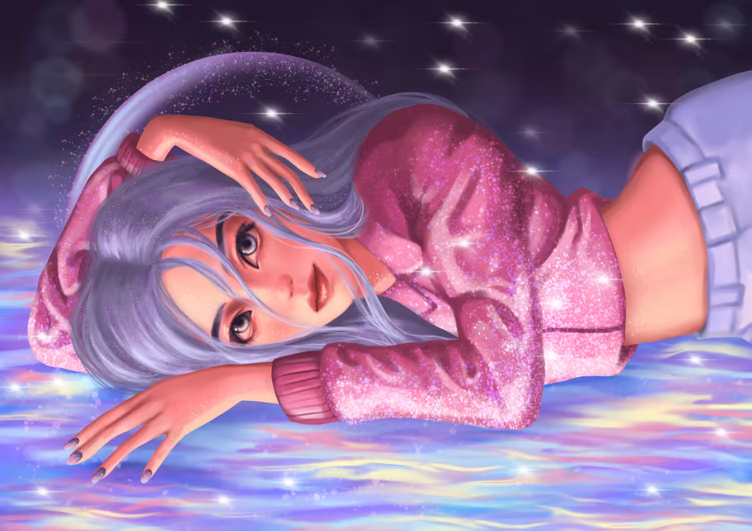 Twinkle : Woman Digital Painting Illustration