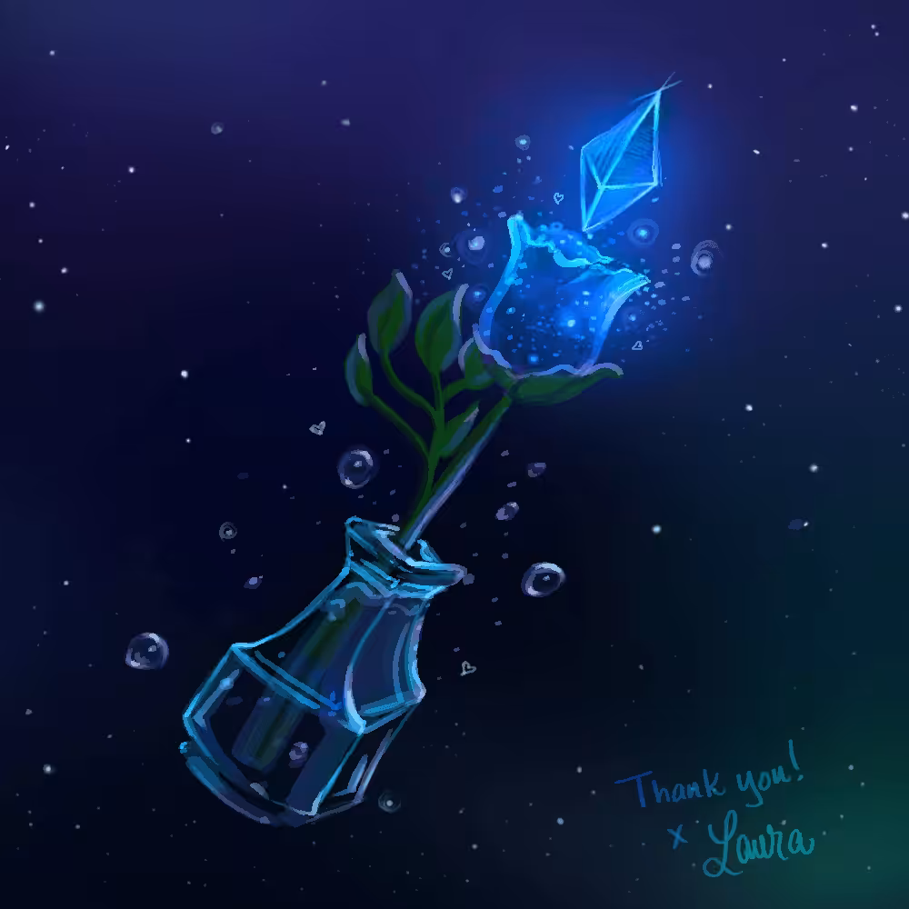 Crystalline Luminescent Galaxy Rose