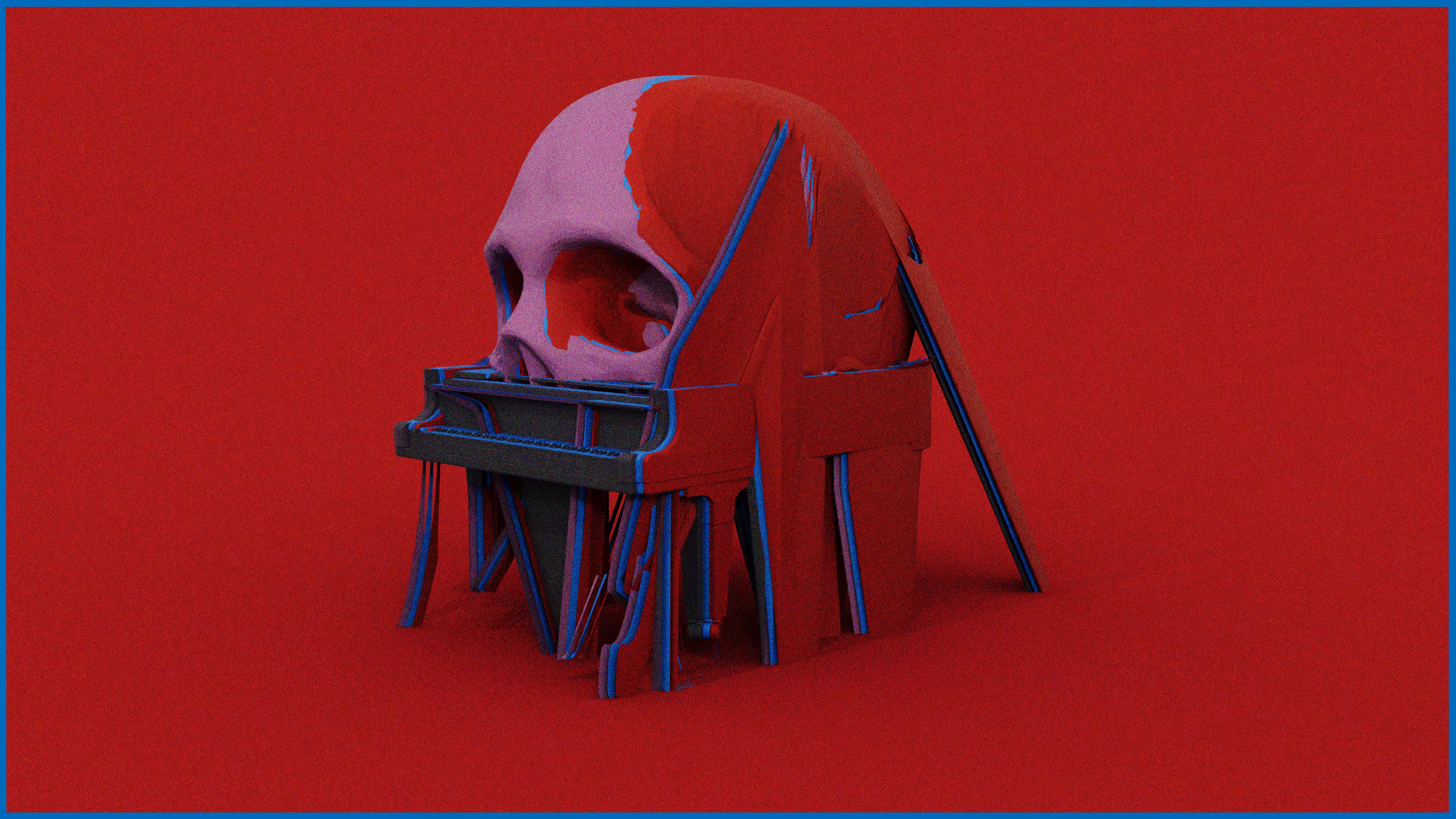 Skullpture in red noise