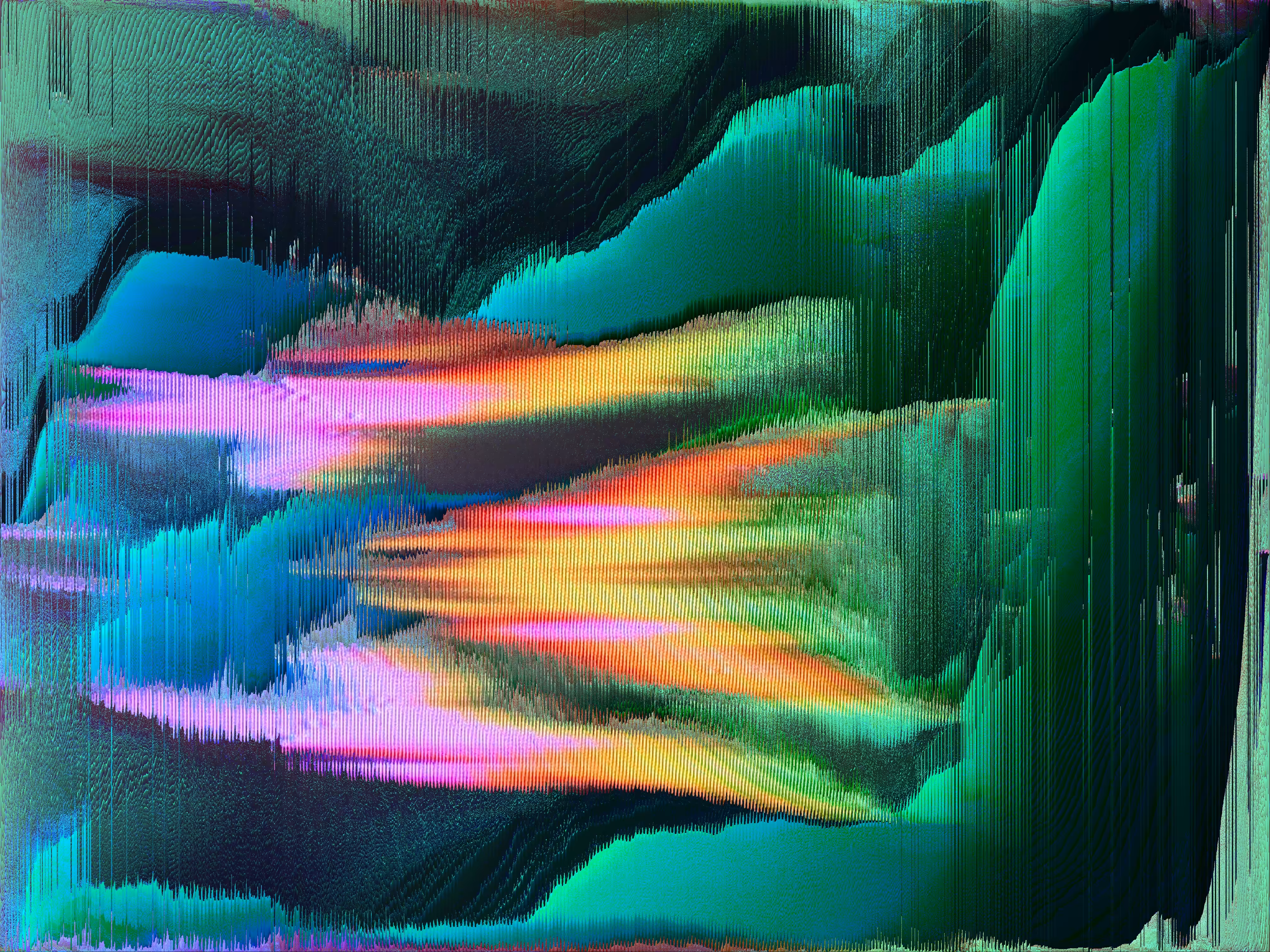 Pale Rainbow Wisps in an Emerald Desire