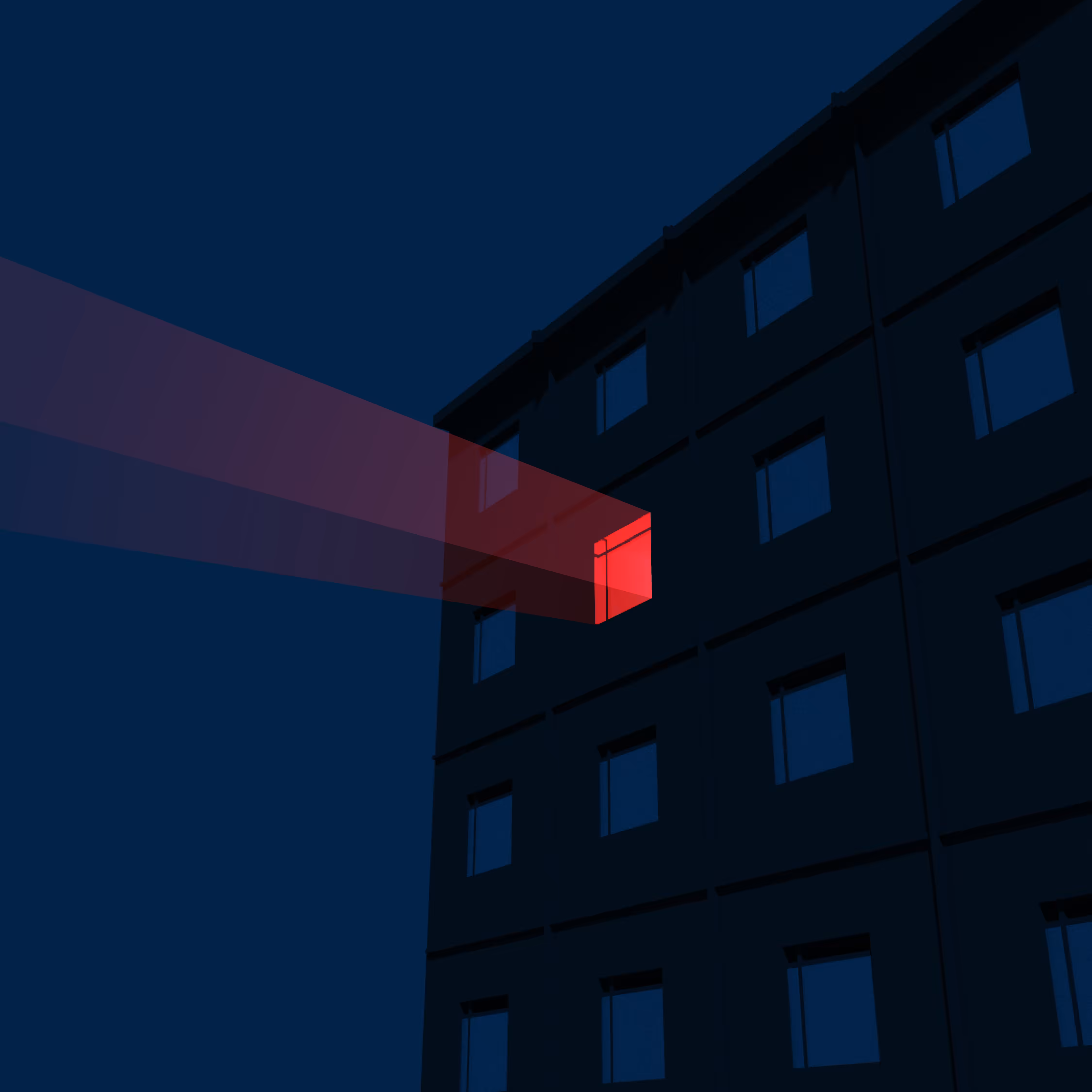 a house with the light on