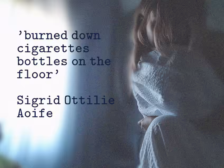 burned down cigarettes bottles on the floor