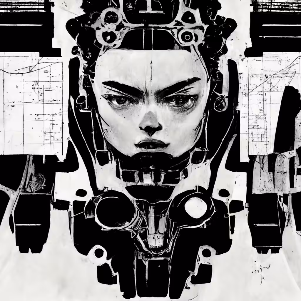La reina machina - robotech technical drawing