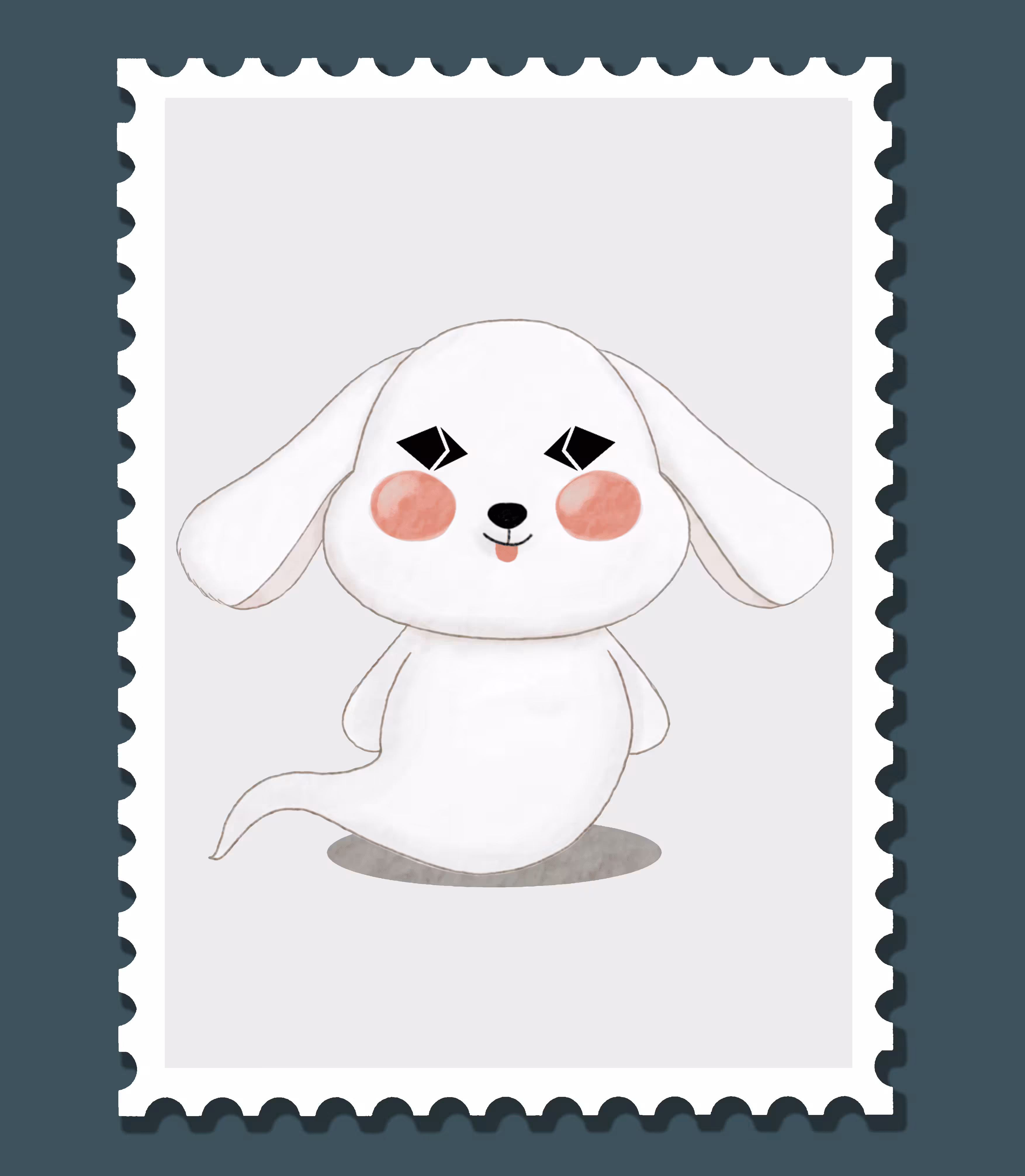 Stamp#008_little dog ghost