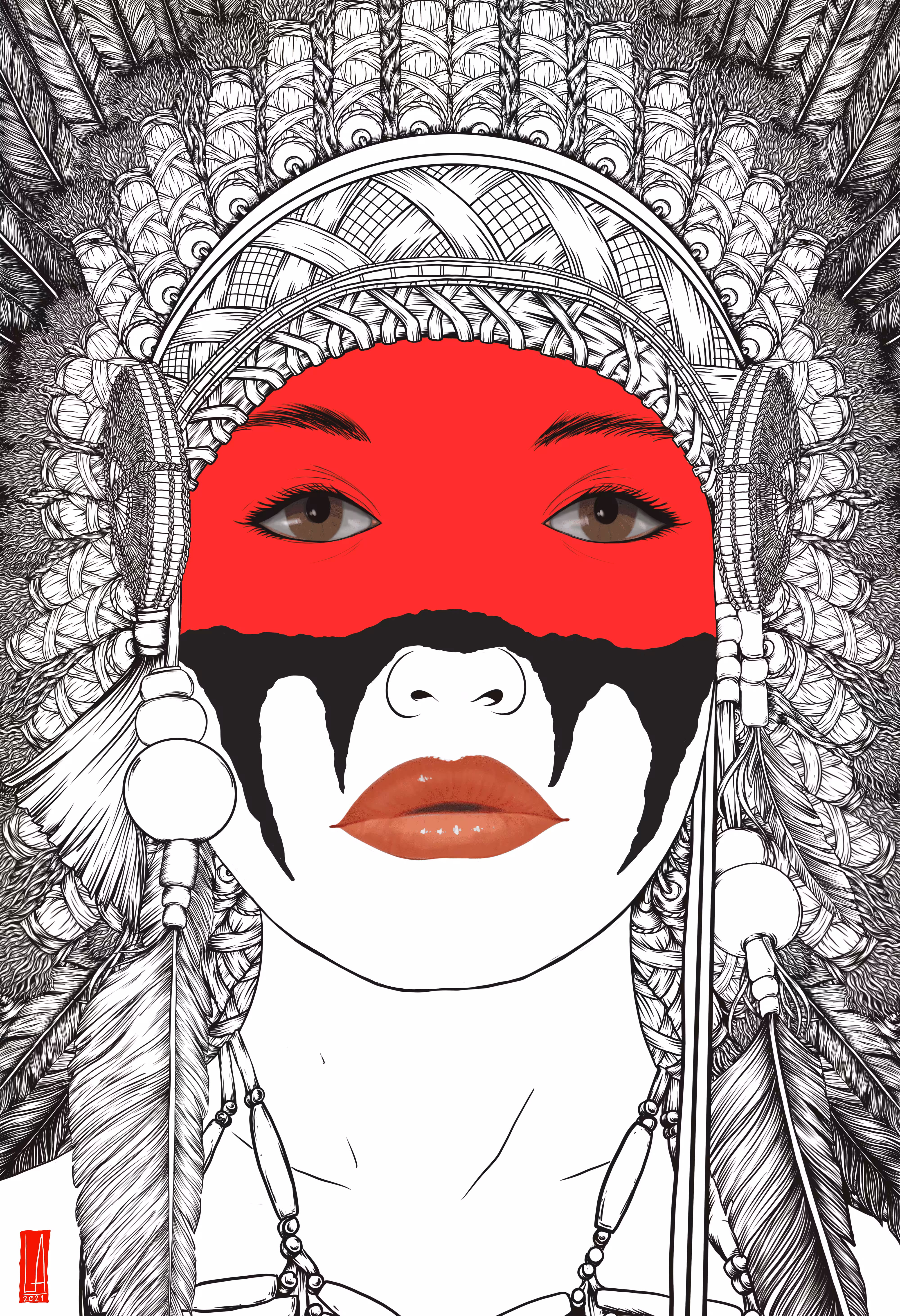 The Princess Black and White Variant 2021 by Luther