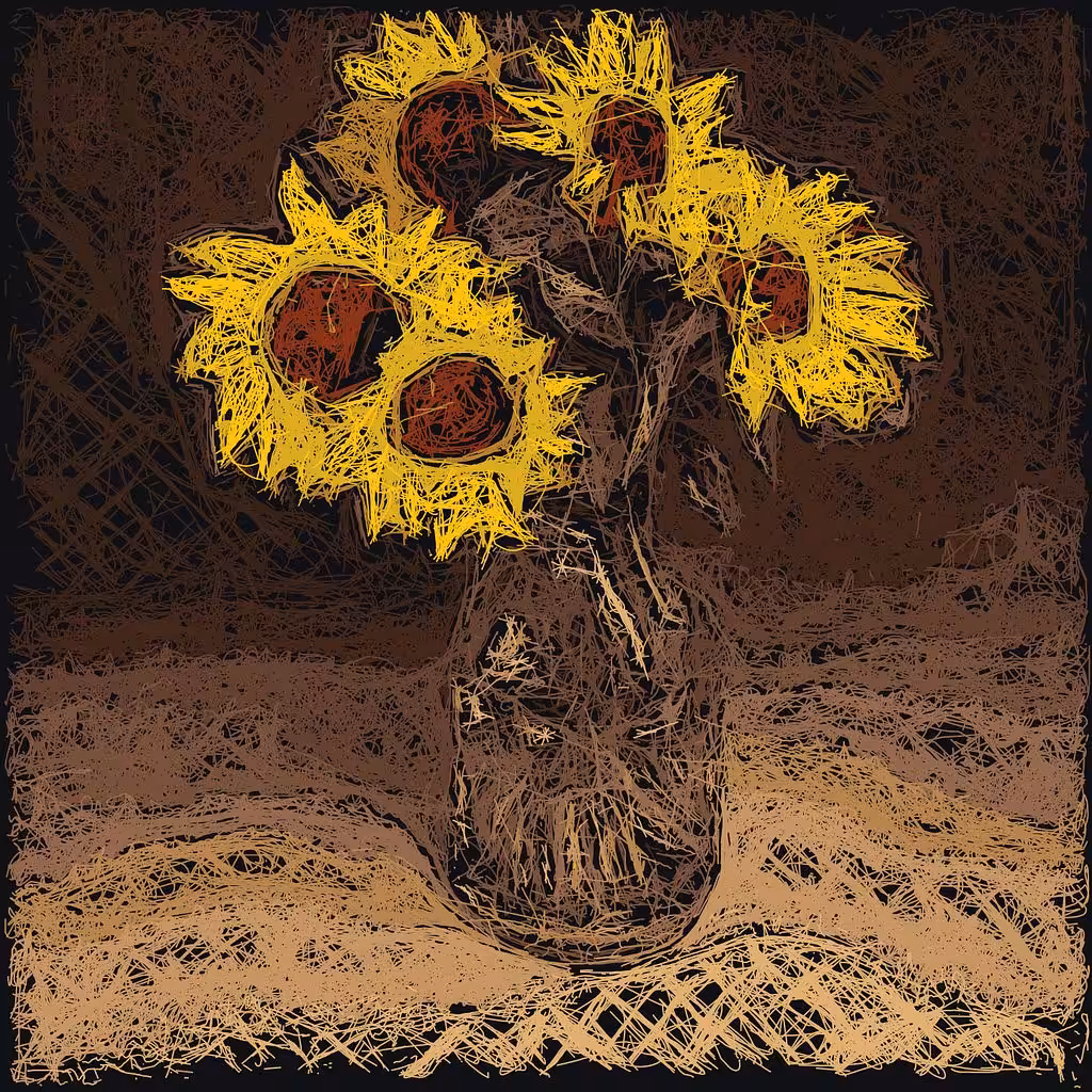 Sunflowers in a jar