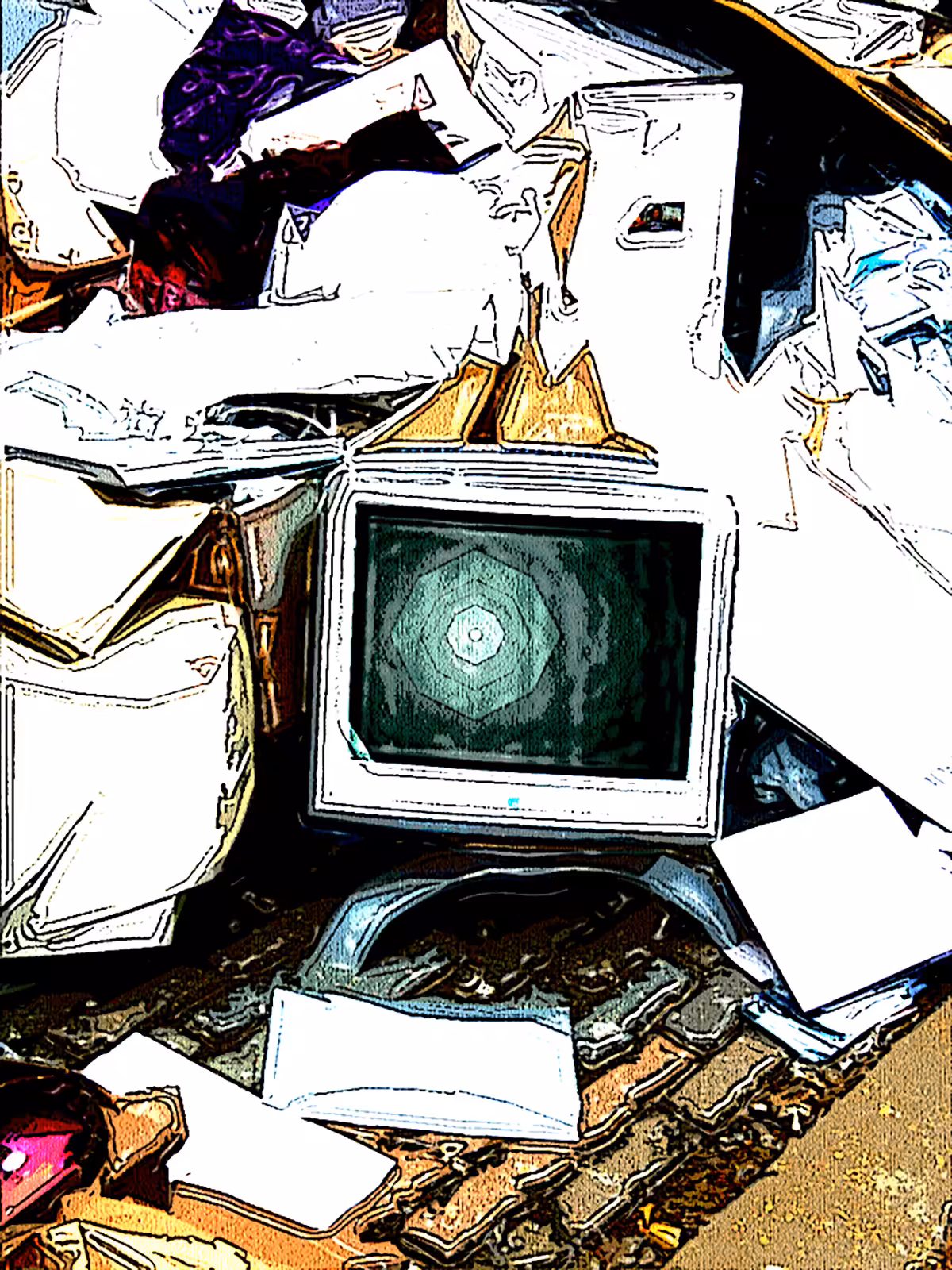 Empire of waste: old computer monitor thrown out in the street