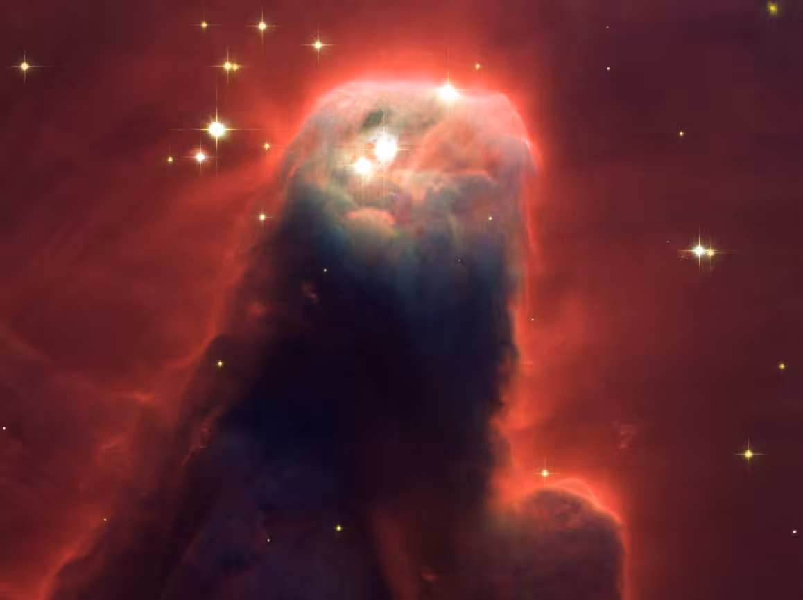 Hubble's newest camera images ghostly star-forming pillar of gas and dust