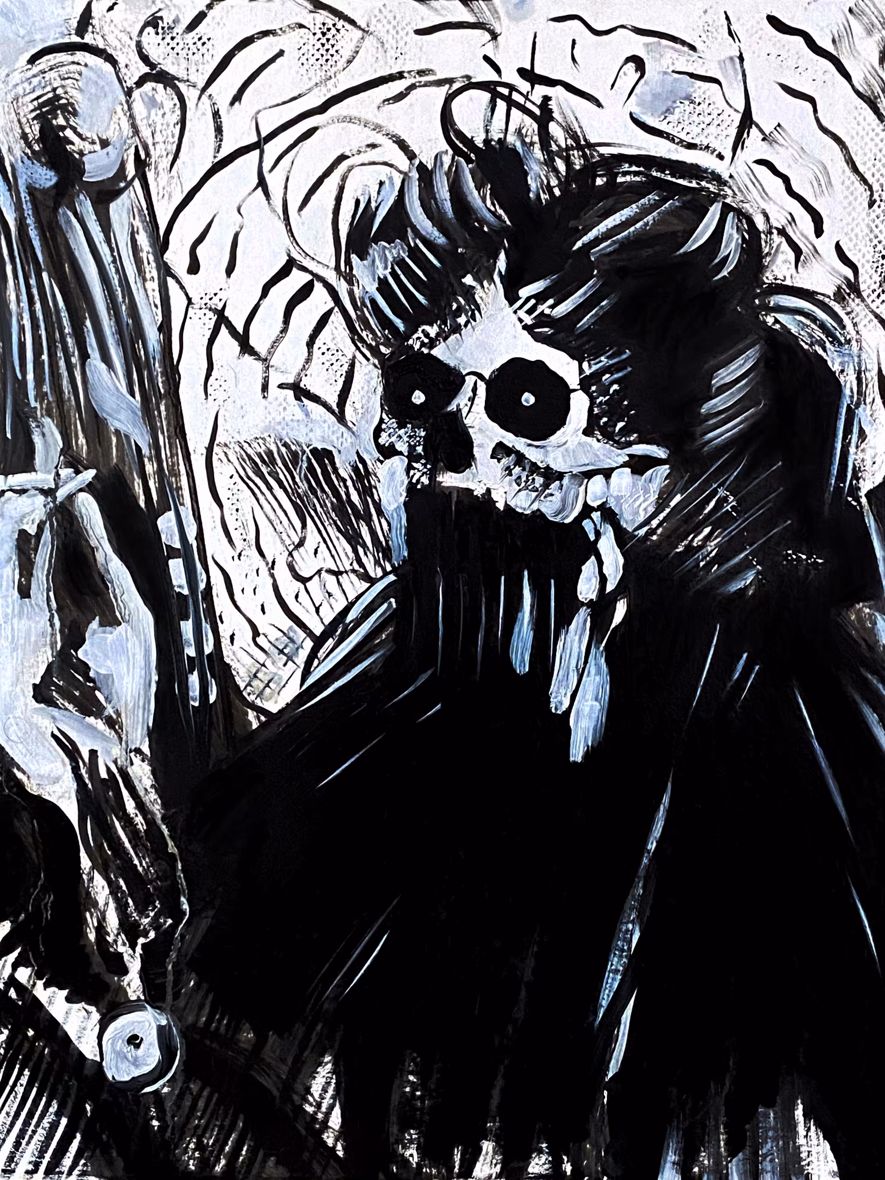 Physical Skulls: Altered States of a Woman With a Cigarette (Panel III)