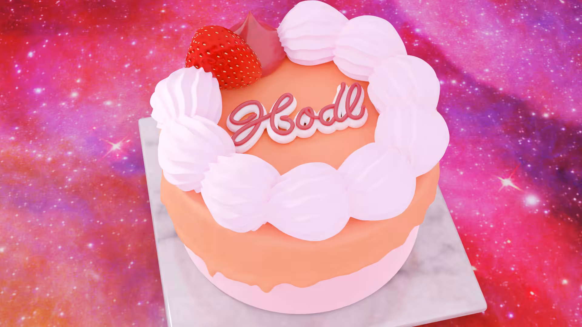 "Hodl" Cake - Strawberry Peach