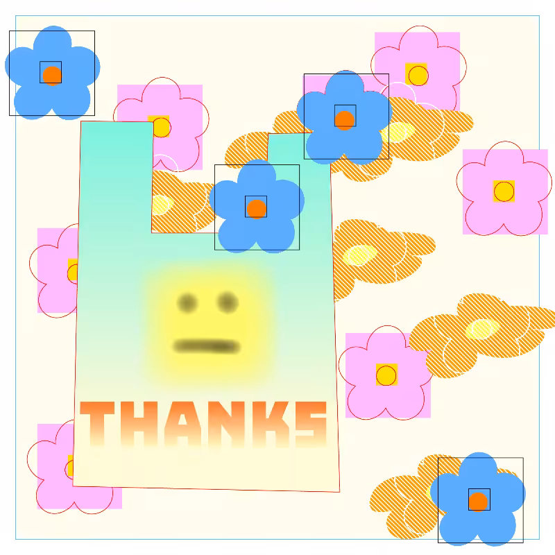 thanks bag and flowers #82