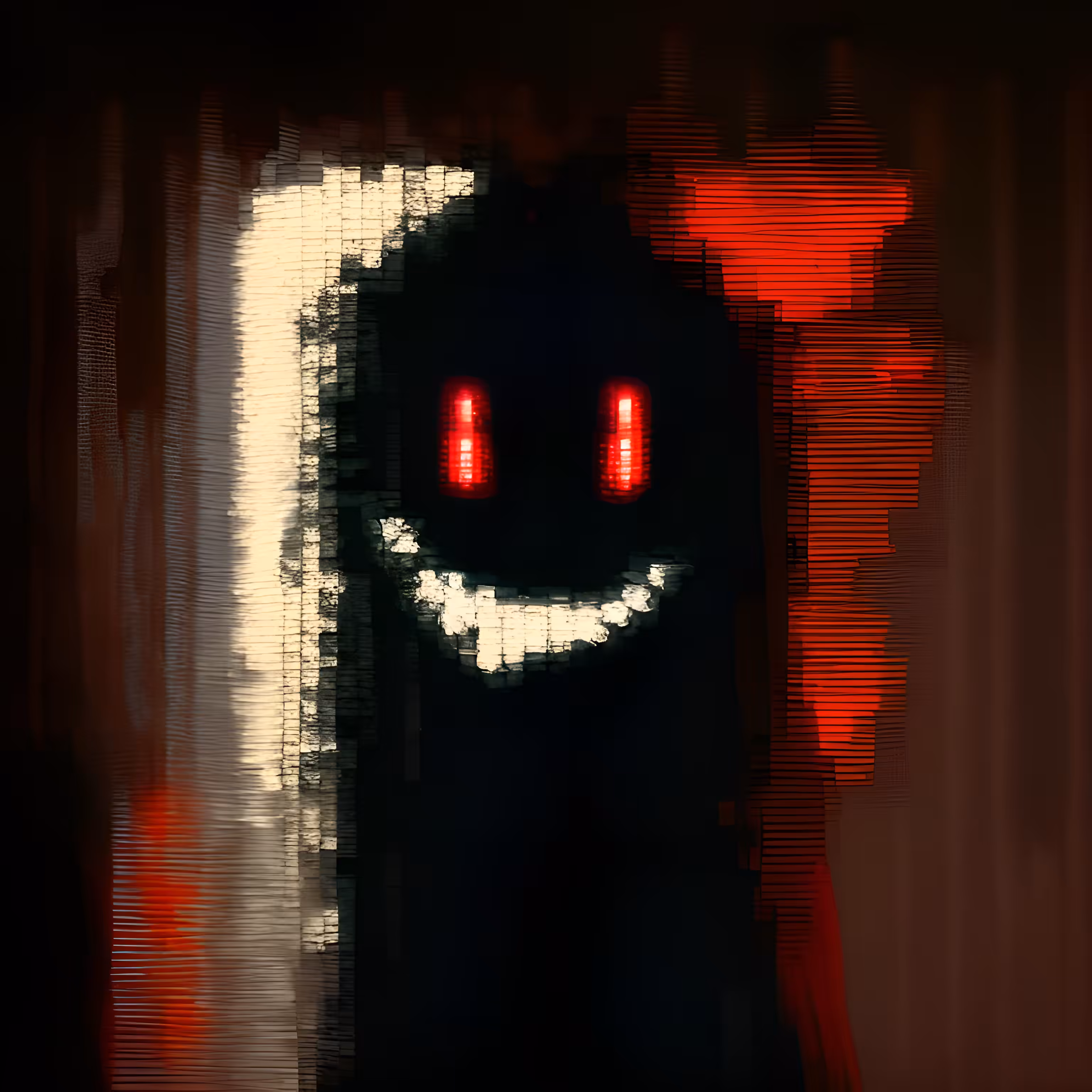 Ghost smile with Red eyes