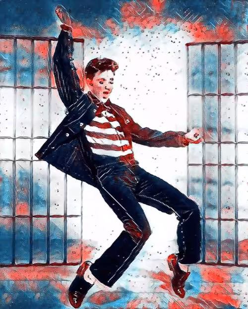 Deep Dream Artwork: Edit Elvis Presley - A Tribute